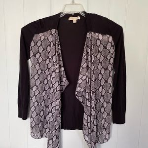 Michael Kors Flyaway Snake Print Cardigan Size M